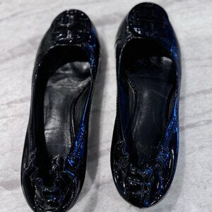black patent leather Tory Burch flats size 5